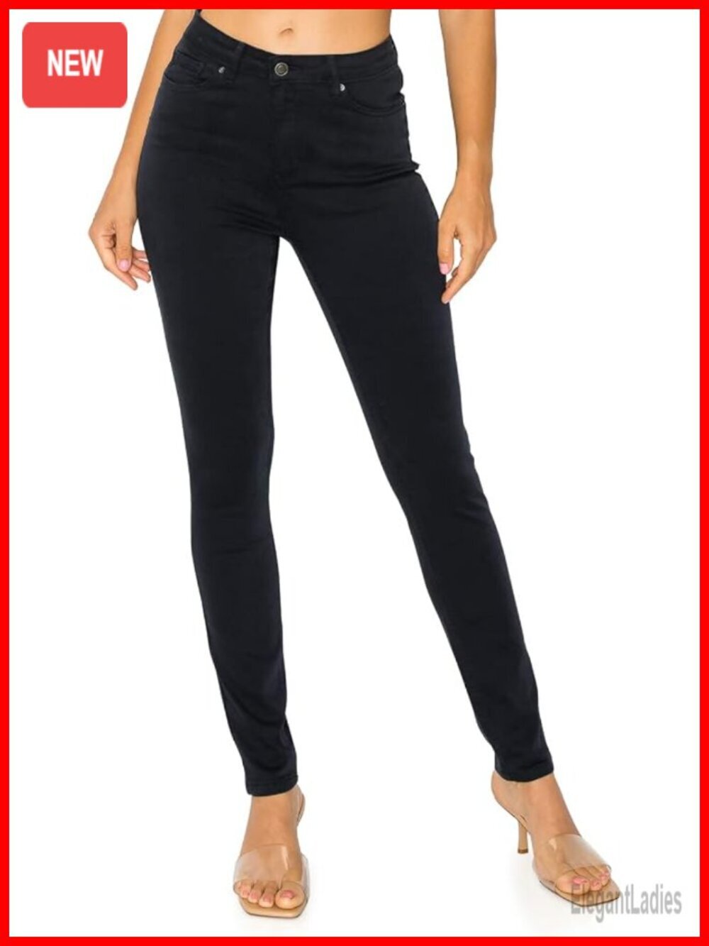 Skinny High Rise Stretchy Jeans with 5 Pockets